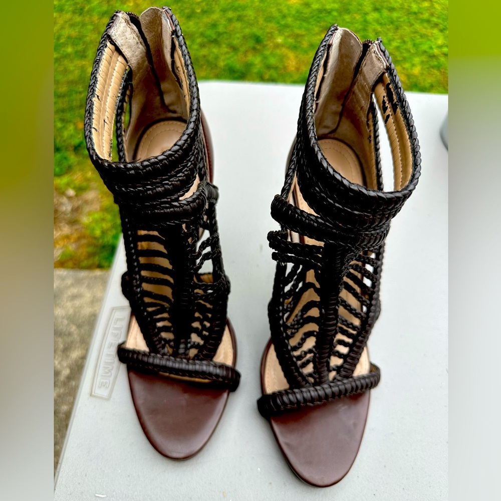 BCBG open toe heels